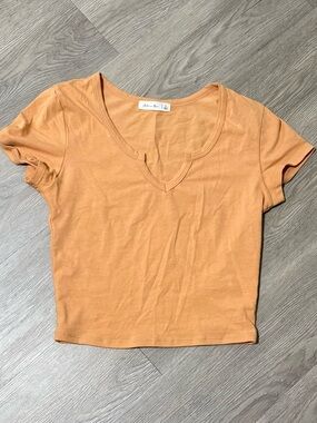 Active USA Rust Orange V-Notch Crop Top